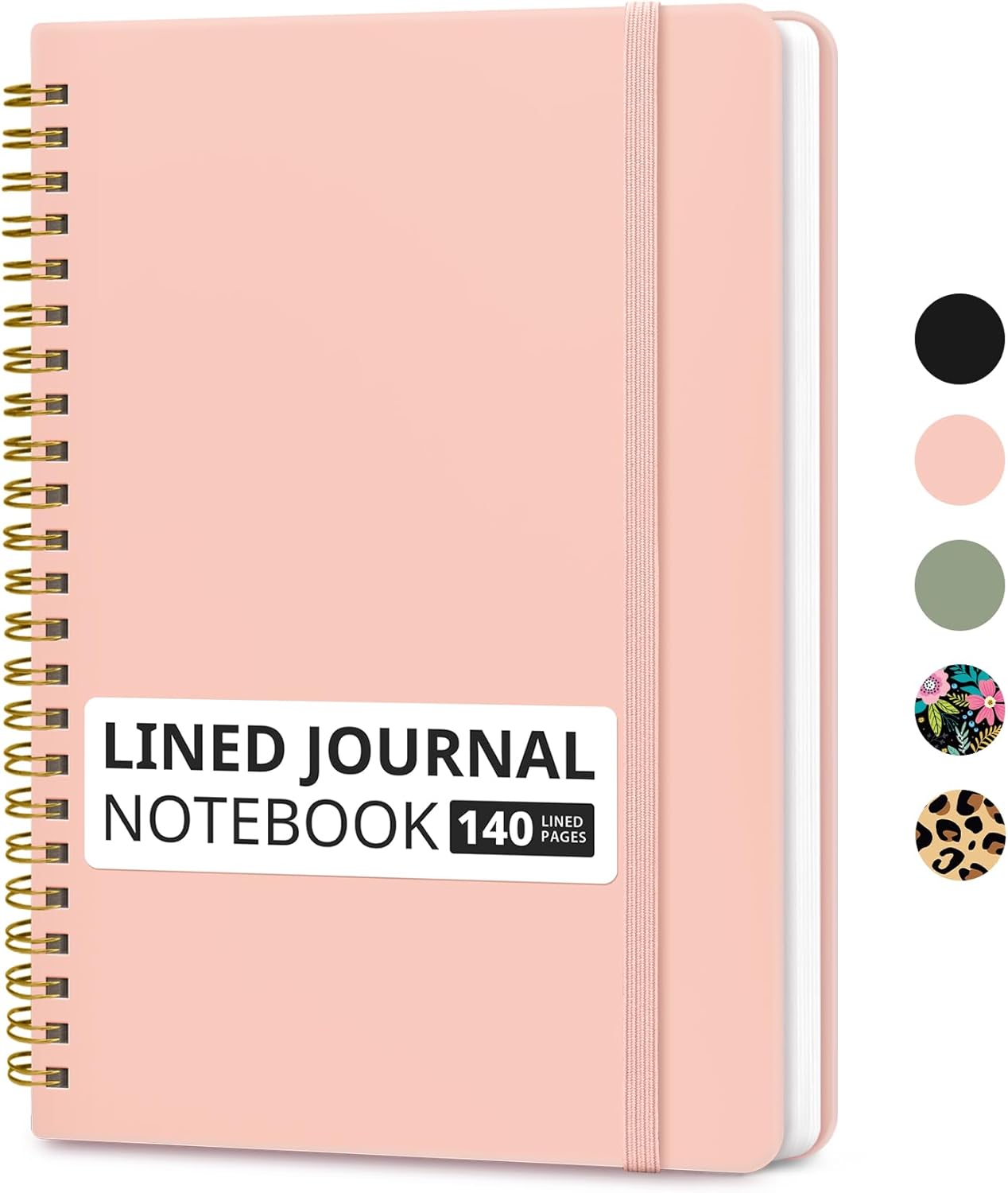 Taja Lined Spiral Journal Notebook for Women & Men, 140 Pages, College Ruled Hardcover Notebook for Work & Note Taking, Journals for Writing, A5(5.7" x 7.9") - Pink