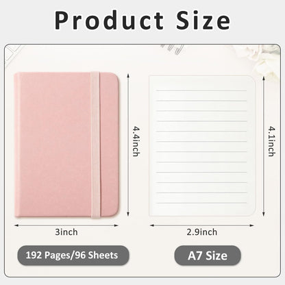 Ceenna 16 Packs Pocket Small Notebook Journals Mini Notebook bulk 192 Pages/96 Sheets Hardcover with Thick Lined Paper 3" x 4.4" A7 Small Notepad Pastel Color For Office Home Journey Supplies