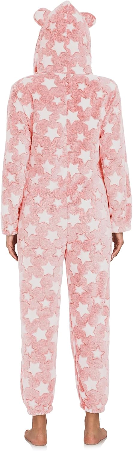 RONGTAI One-piece Women Robes with Star Plush Long Bathrobe for Women, Warm and Soft for Birthday Holiday Gifts