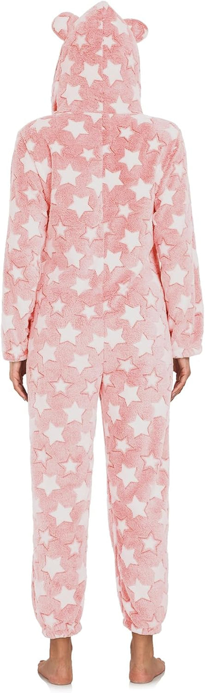 RONGTAI One-piece Women Robes with Star Plush Long Bathrobe for Women, Warm and Soft for Birthday Holiday Gifts