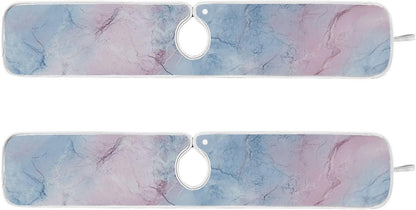 tray around faucet for kitchen sink Fast-Drying hangable sink matt for kitchen Sink Splash Guard & Protectors 23.6”--Pink and Light Blue Marble Texture