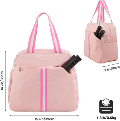 G4Free Pickleball Tote Bag for Women with Shoe Compartment, Fits 2 Paddles