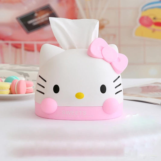 Kawaii Pink Kitty Tissue Box for Living Room Bedroom Bathroom car Office,Tissue Dispenser Box,Room Table Desk Decor Accessories…