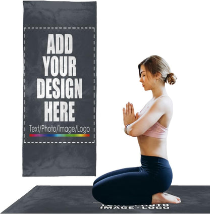Custom Yoga Towel,Personalized Soft Towels Add Your Design Beach Towel with Picture Text Logo Name for Home Outdoor Sports Gym Yoga Light Pink
