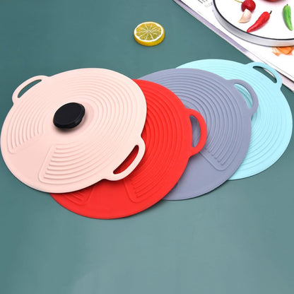 Hemobllo Silicone Food Storage Bowl Lid Medium Size Nordic Pink, Vacuum Sealing Fresh Keeping Cover for Refrigerator and Microwave, Heat Resistant Kitchen Silicone Sealing Bowl Cover