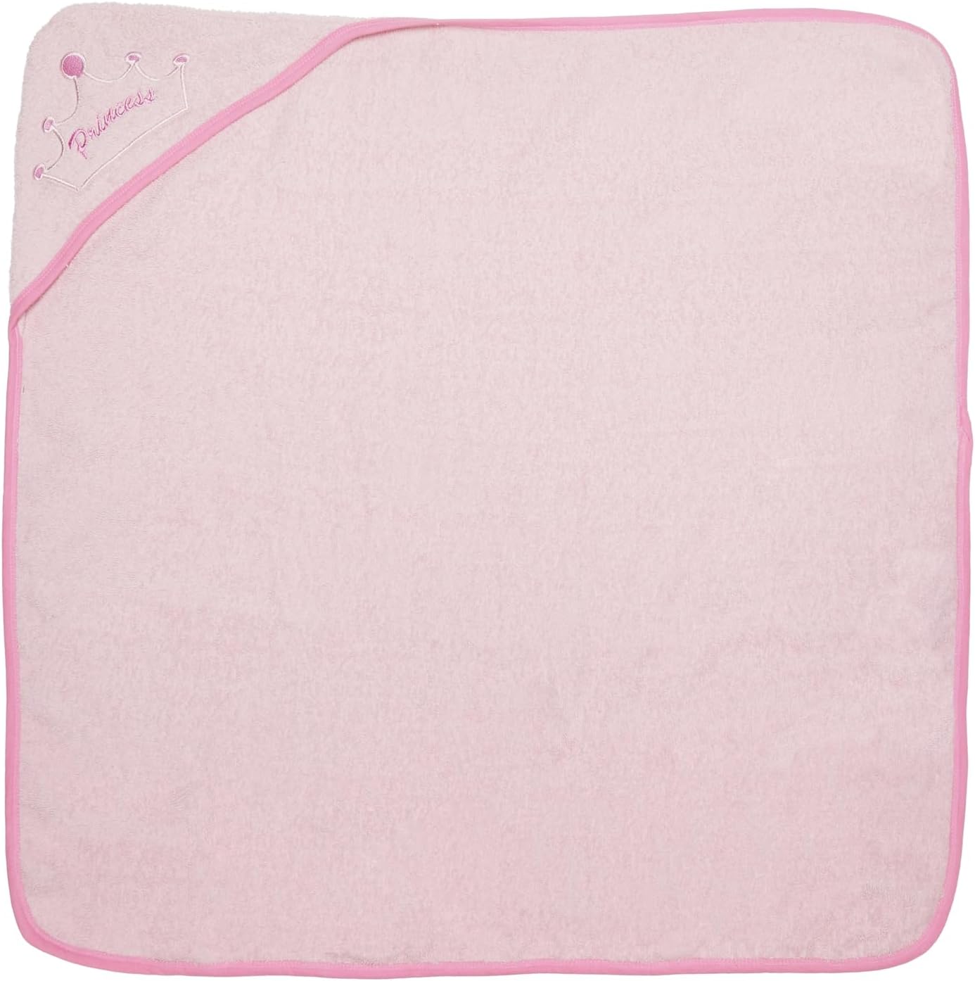 EVERYDAY KIDS Hooded Baby Toddler Bath Towel for Girls - 3D Pink Princess Towel with Crown; Soft and Absorbent Terry Cloth Hooded Towel for Young Kids; Baby Girl Bath Essential