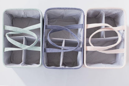 Diaper Caddy Organizer - Baby Pink Curdoroy Baby Storage Bin for Nursery & Car | Baby Shower Basket & registry Essential