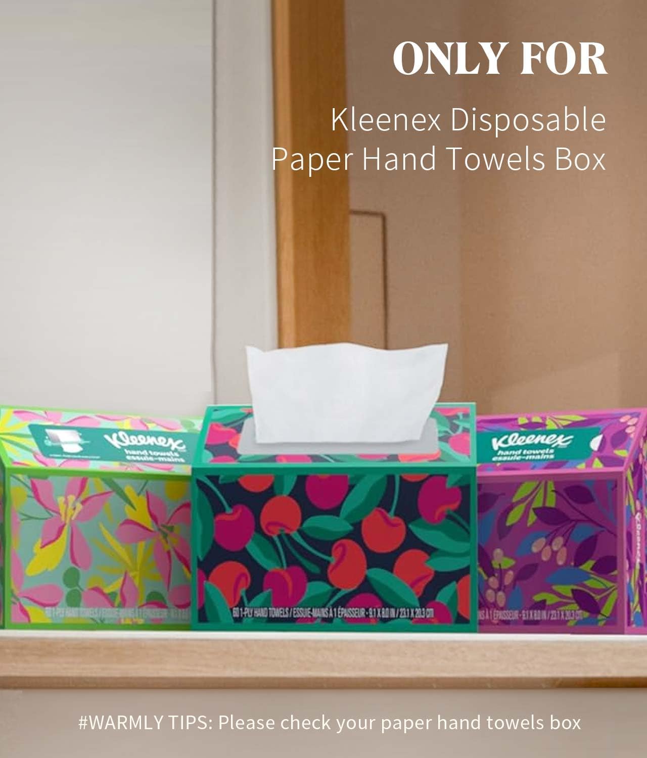 Livelab Paper Towels Cover Compatible with Kleenex Disposable Paper Hand Towels, PU Leather Tissue Box Holder Dispenser for Tabletop, Bathroom, Car, Office (LightPink)