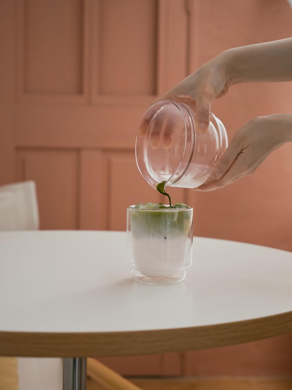 HARIO Matcha Tea Set (Pink) – Double-Walled Glass Matcha Bowl with Chasen Whisk, Whisk Stand, Chashaku Scoop & Tea Sifter, Complete Japanese Matcha Kit, Gift