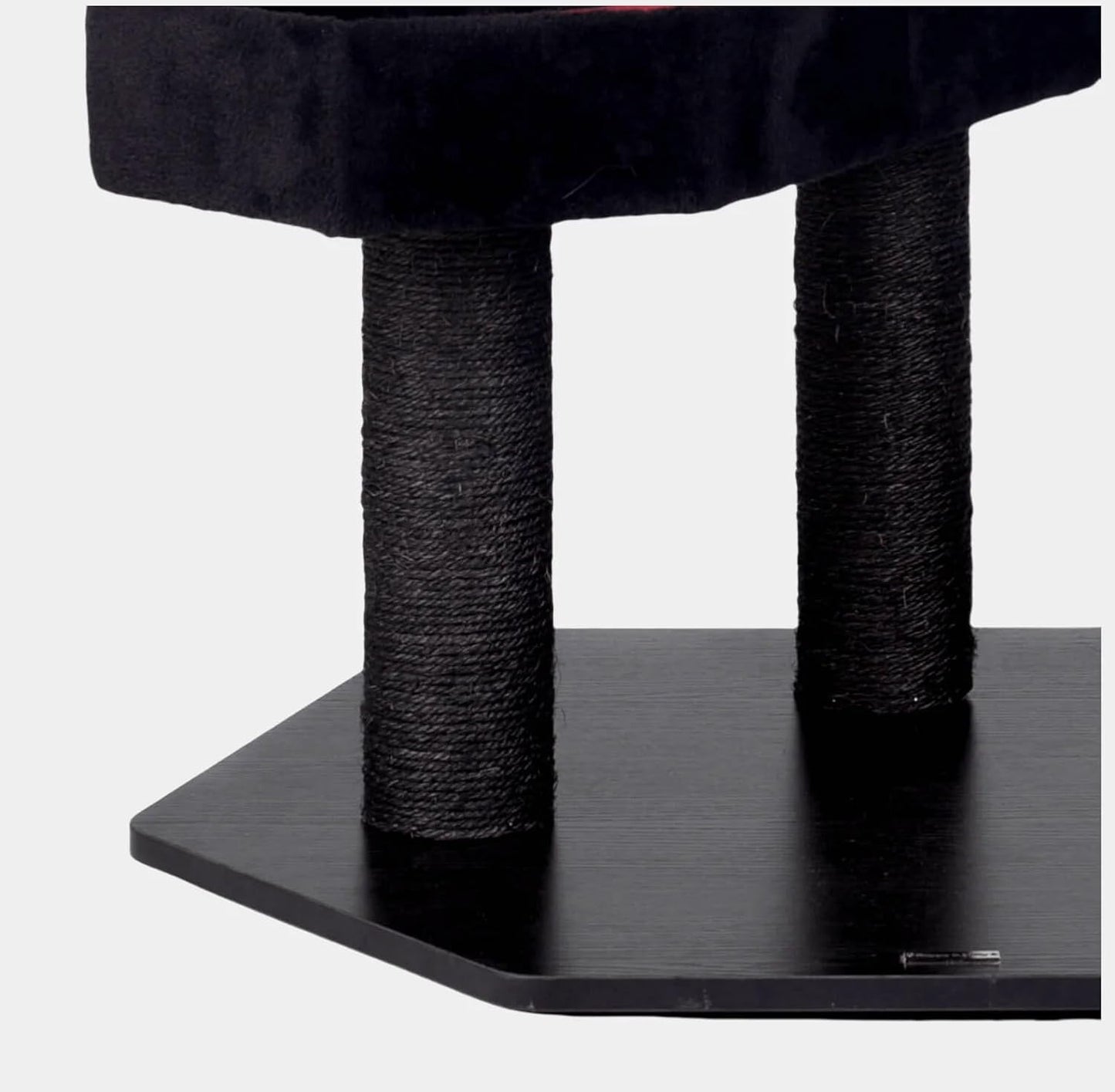 Happy & Polly Multi-Level Gothic Cat Tree with Coffin Bed - 52.6" Black Cat Tower with Soft Mats (Red) (Pink, Large)