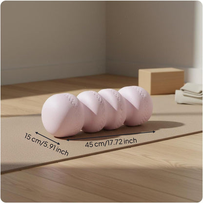 Wavy Foam Roller Deep Tissue Massage Expanded Polypropylene Foam Roller Lightweight Stretching Column for Athletes, Runners, Home Gym, Post-Workout, Pink, Hardness 55