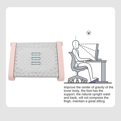Ergonomic Foot Rest Under Desk, 6 Height Adjustable Footstool with Massage Roller – Office Chair Footrest for Home, Pink