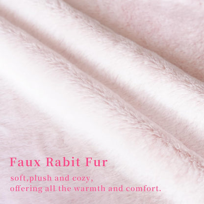 ZYFZCLBL Faux Fur Cushion Cover, Decorative Pillow Cover Luxury Soft Cozy Fluffy Pillow Covers for Bed/Couch, Square Solid Cushion Pillowcase Pack of 2, 20" x 20" Inch, Pink