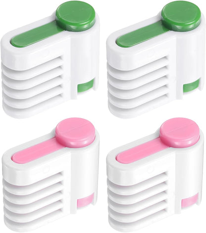 uxcell 2 Pcs Cake Leveler Slicer, DIY Cake Slicer, 5 Layers Bread Leveler, Pink/Green
