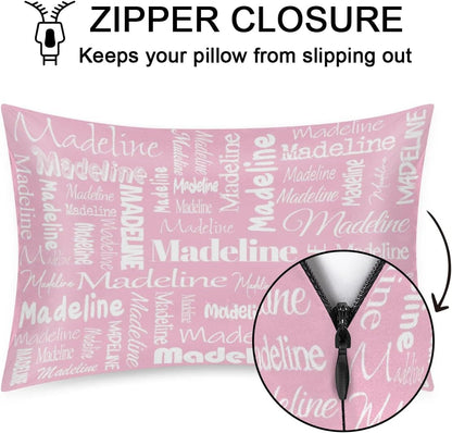 Custom Personalized Pillowcase, Women Silky Satin Pillowcase 1 Piece, Pillowcase with Zipper Suitable for Bedroom Bed Sleeping Peach Pink