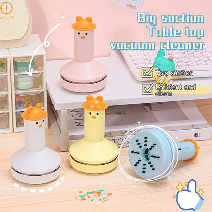 Mini Desktop Vacuum Cleaner Cute Desktop Cordless Vacuum Cleaner Multifunction Handheld Portable,Pink