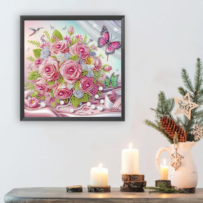 LAKEQUILL 5D DIY Partial Special Shaped Drill Art Painting Kit Flower Decor 30x30cm (AT615)