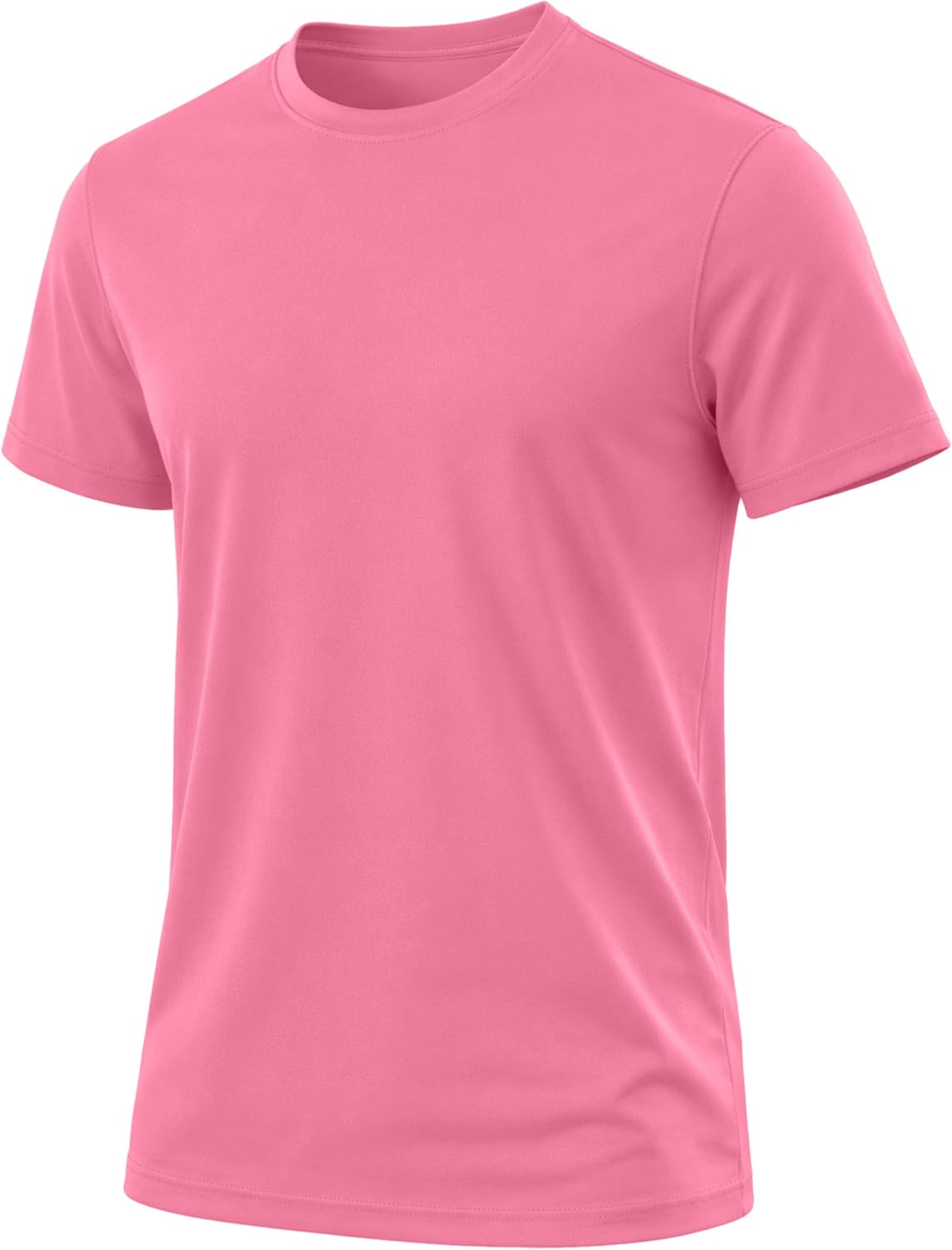 URBAN BUCK Neon High Visibility Lightweight Running Mens Shirt - Workout Swim UPF50+ Basic Short Sleeve Sun T-Shirt for Men