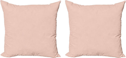 Ambesonne Stripes Decorative Throw Pillow Case Pack of 2, Pastel Colored Vertical Stripes Pastel Toned Ornamental Retro Arrangement, Couch Bedroom Living Room Cushion Cover, 16", Pale Peach and Rose