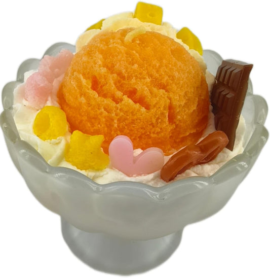 Generic Ice Cream Aromatherapy Candles, Glass Goblet, Decorative Dessert Shape, Fruits Fragrance, Birthday Festival Party Mother Gift (Fragrant Peach)