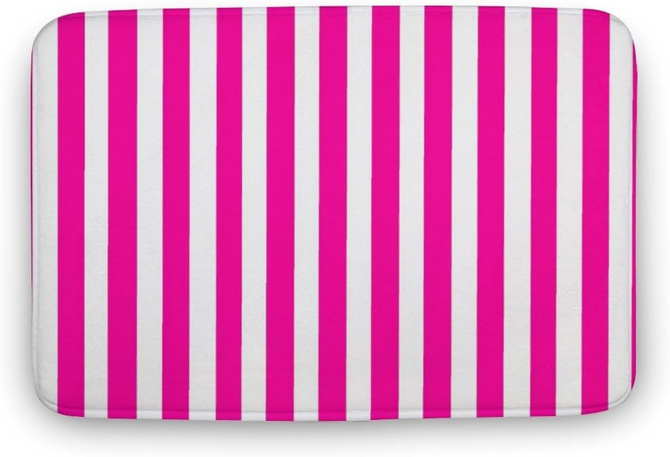 Pink Modern Stripe Bathroom Rugs, Non Slip & Absorbent Bath Mat Carpets for Bathroom, Entryway or Sink 16" x 24"