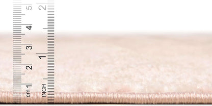 Unique Loom Eos Collection Area Rug - Borealis (5' 3" Round, Carnation Pink/ Ivory)