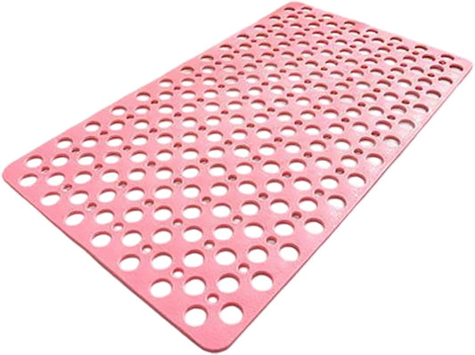 Bath Mat for Tub, 28 X 15 Inches Large Non Slip Machine Washable Easy Clean Bath Mat with Suction Cups and Drain Holes,Durable Pink Bath Mat for Inside Shower Floor,Home,Bathtub,Bathroom