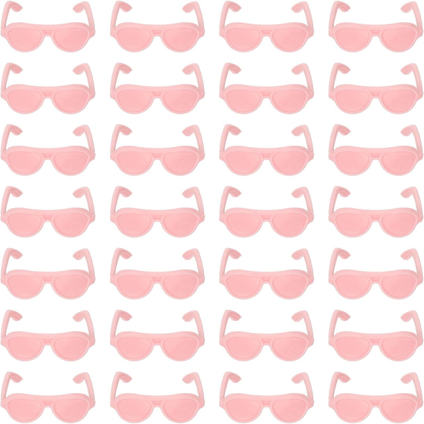 PATIKIL 84 Pcs Mini Figures Sunglasses, 1.3" Plastic Miniature Glasses Figures Costume Eyeglasses for Crafts Figures Making Supplies Accessories Cat Decoration, Pink