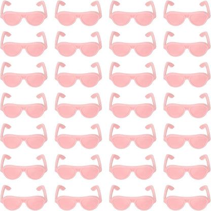 PATIKIL 84 Pcs Mini Figures Sunglasses, 1.3" Plastic Miniature Glasses Figures Costume Eyeglasses for Crafts Figures Making Supplies Accessories Cat Decoration, Pink
