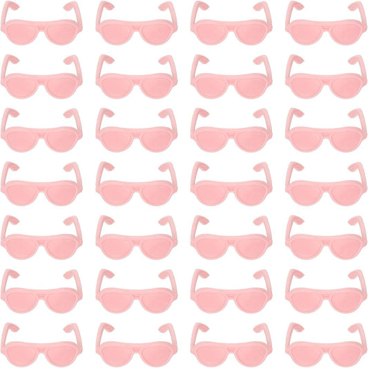 PATIKIL 84 Pcs Mini Figures Sunglasses, 1.3" Plastic Miniature Glasses Figures Costume Eyeglasses for Crafts Figures Making Supplies Accessories Cat Decoration, Pink
