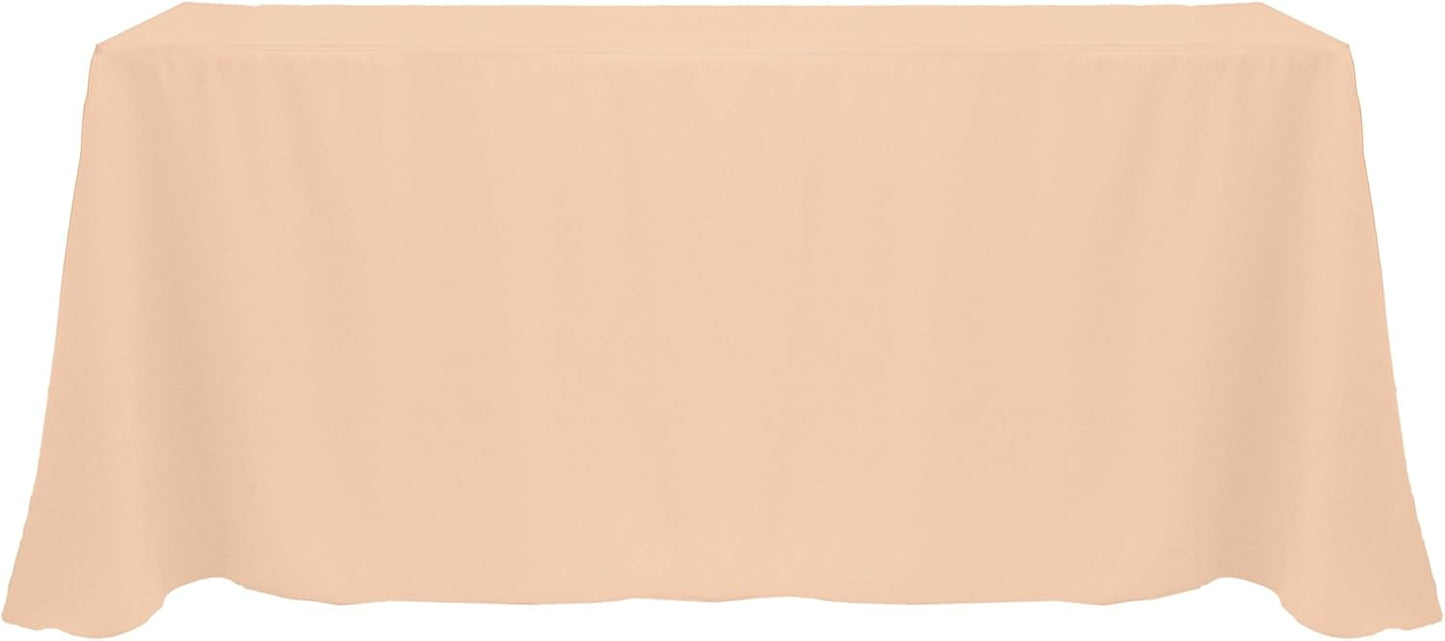 Ultimate Textile 90 x 132-Inch Rectangular Polyester Linen Tablecloth Peach