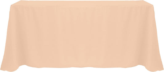 Ultimate Textile 90 x 132-Inch Rectangular Polyester Linen Tablecloth Peach