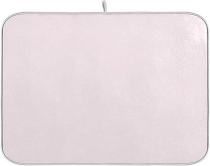 Blush Pink Small Dish Drying Mat Xl for Dishes Kitchen Accessories Counter Microfiber Dish Drainer Pad Heat Resistant Mat Decor 16x18 Inch