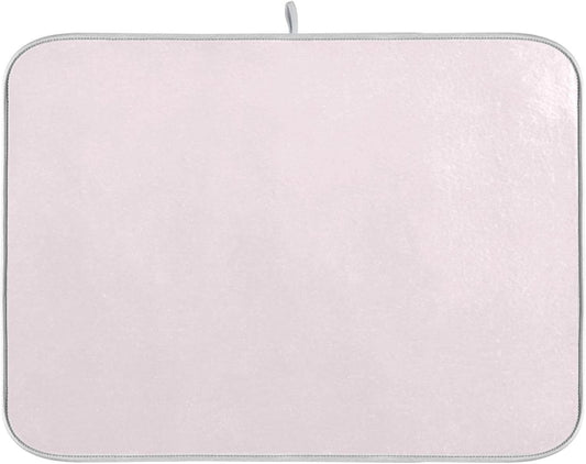 Blush Pink Small Dish Drying Mat Xl for Dishes Kitchen Accessories Counter Microfiber Dish Drainer Pad Heat Resistant Mat Decor 16x18 Inch