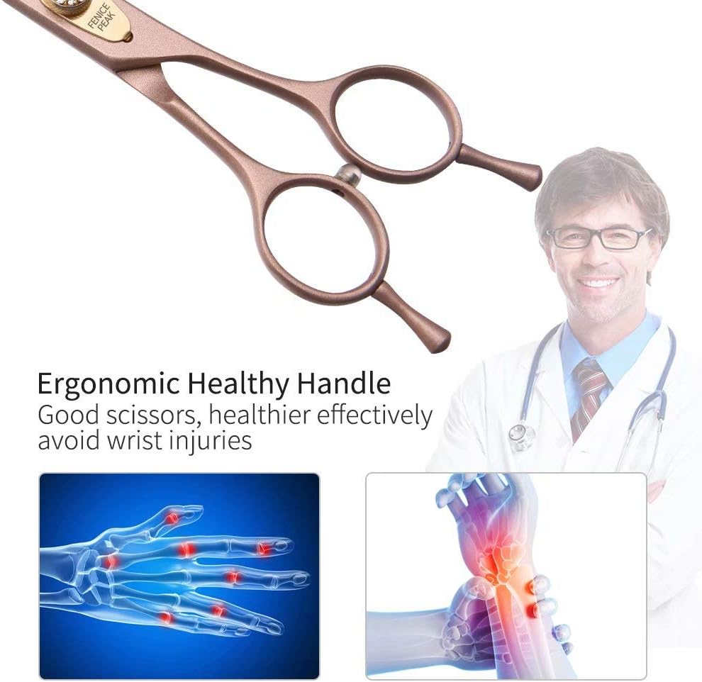 Professional Curved Dog Grooming Scissors 7'' Rose Gold 440C Stainless Steel Pet Cutting Shears Safety Trimming Shearing for Dogs Cats