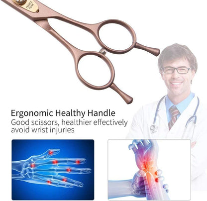 Professional Curved Dog Grooming Scissors 7'' Rose Gold 440C Stainless Steel Pet Cutting Shears Safety Trimming Shearing for Dogs Cats