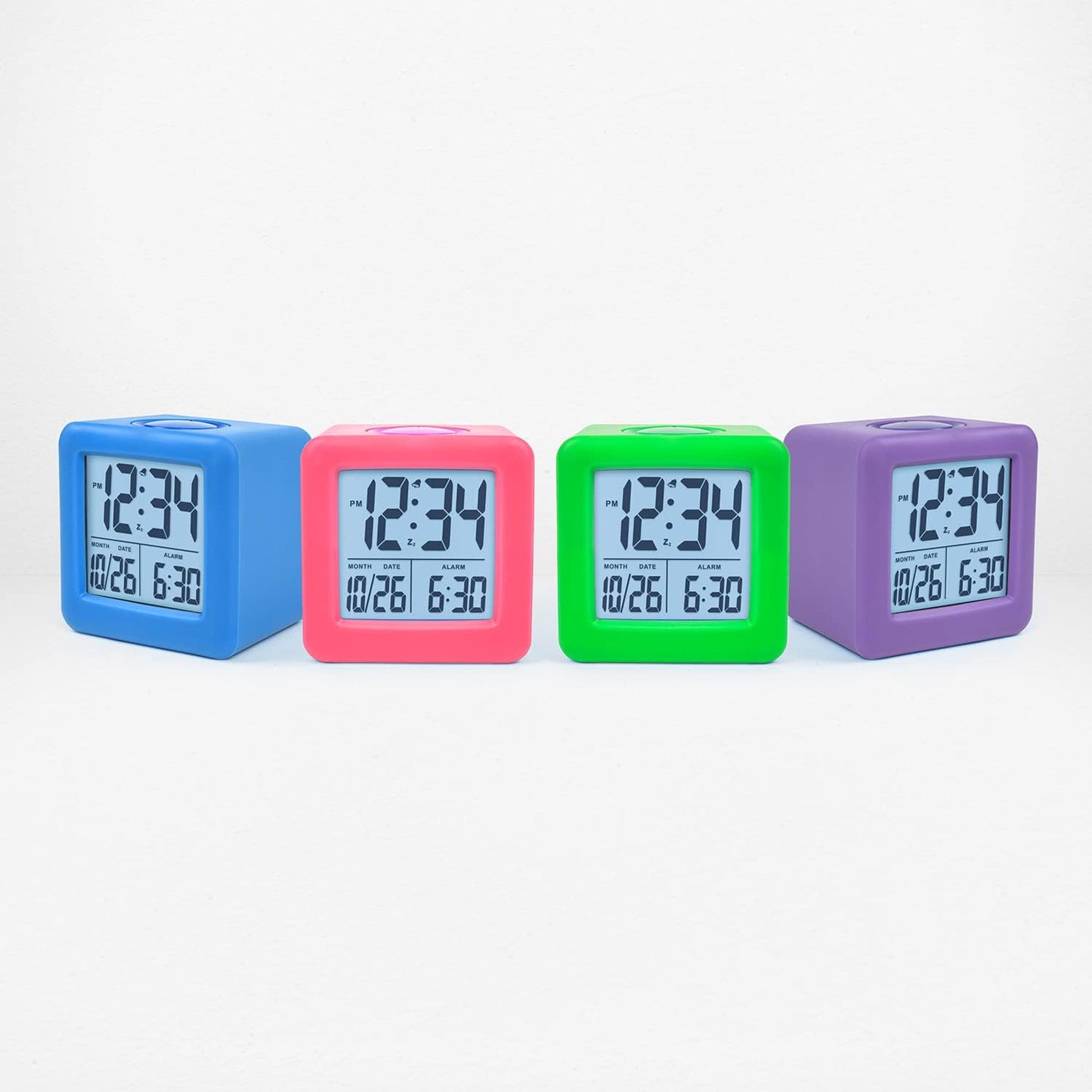 Equity 73002 Pink Soft Cube LCD Alarm Clock with Smart Light