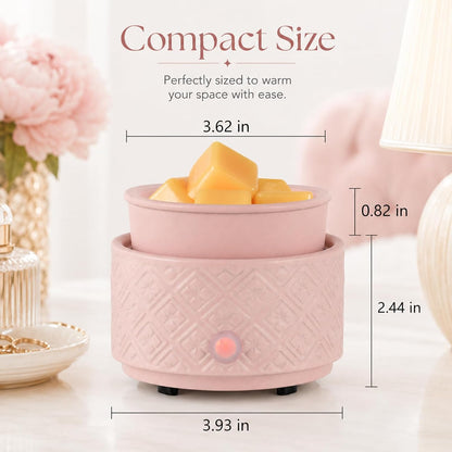 Wax Melt Warmer for Scented Wax,3-in-1Ceramic Wax Warmer Fragrances Candle Oils, Home Fragrance Burner,Electric Candle Warmer Perfect Christmas Gifts for Mom Women(Pink)