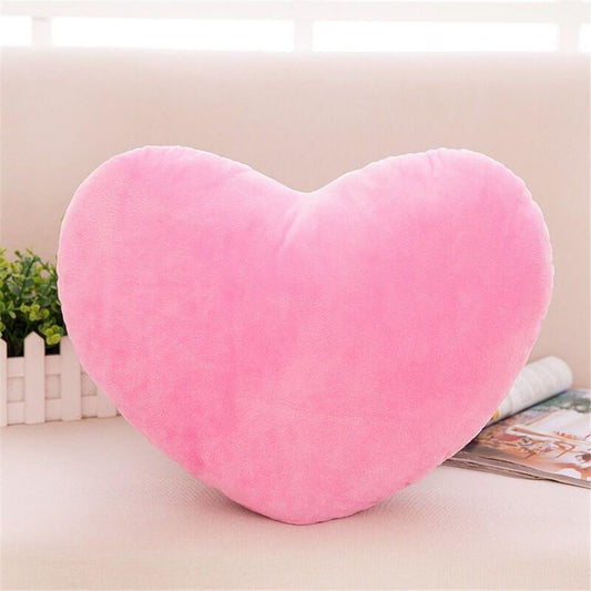 S_SSOY Plush Pillow Heart Shape Cushion Fluffy Throw Pillows Decorative Back Cushions for Friends Valentine's Day (Light Pink)