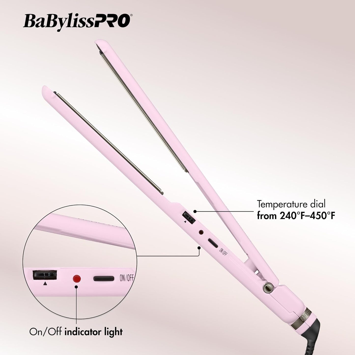 BabylissPRO Nano Titanium Ultra-Thin Hair Straightener, Professional Flat Iron, 5-Inch Extended Plates for Faster Straightening, for All Hair Types