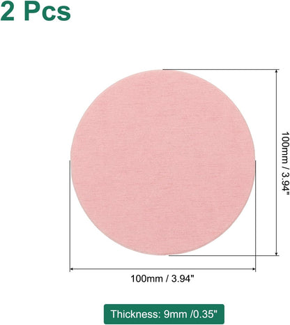 PATIKIL 2Pcs Diatomite Coasters, 3.9" Round Instant Drying Water Absorbing Stone Tray Diatomaceous Coasters Set of 2 for Desk Cups Drinks Cosmetic Bottles Soap, Pink