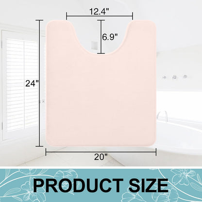 Smiry Memory Foam Toilet Rugs U-Shaped 24x20, Extra Soft Absorbent Non-Slip Contour Bathroom Rugs, Machine Washable Bath Mats for Toilet, Pink