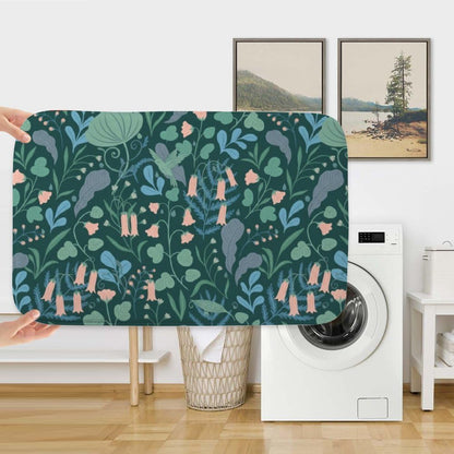 Dark Green with Pink Bellflowers Rugs for Bathroom, Nonslip Bathtub Mat Washable Non Slip Rug Threshold Bath Mat, Decorative Bathroom Rugs Bath Room Decoration 30x18