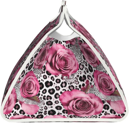 Pink Rose Leopard Tissue Box Leather Rectangular Waterproof Organizer Decoration