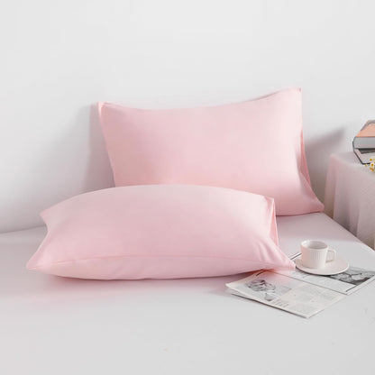 NTBAY Standard Pillowcase Set - 2 Pack Brushed Microfiber 20x26 Pillowcases - Soft, Wrinkle-Free, Fade-Resistant, Stain-Resistant, Blush Pink Pillowcases with Envelope Closure - 20x26 Inches
