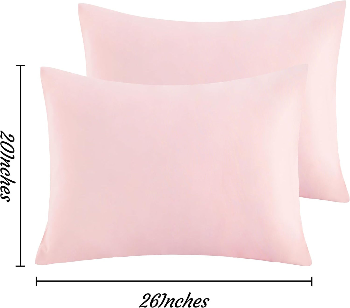NTBAY Standard Pillow Cases Set of 2, 2 Pack Brushed Microfiber 20x26 Pillow Cases, Soft, Wrinkle, Fade, Stain Resistant Blush Pink Pillow Cases with Envelope Closure, 20x26 Inches, Blush Pink