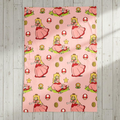 Nintendo Super Marios Bros. Gaming Princess Peach Girl Bedding Super Soft Silk Touch Throw, 46 in x 60 in, (Officially Licensed Product)