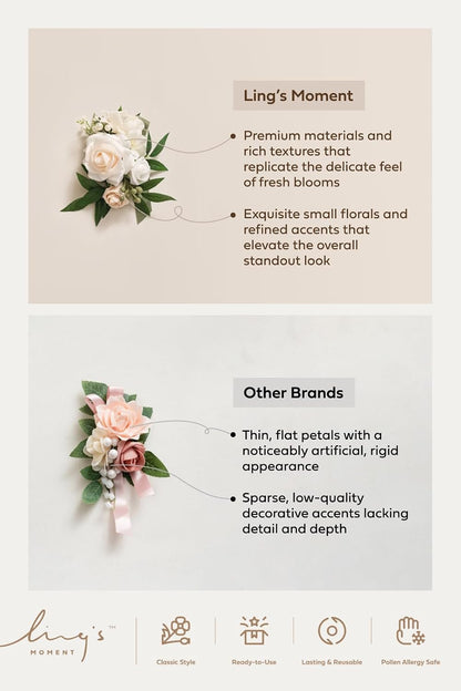 Ling's moment 2pcs Wedding Shoulder Corsage Artificial Flowers, Girl/Mother Homecoming/Prom Corsages Wristlet Décor, etc. Navy Blue Pink Ranunculus
