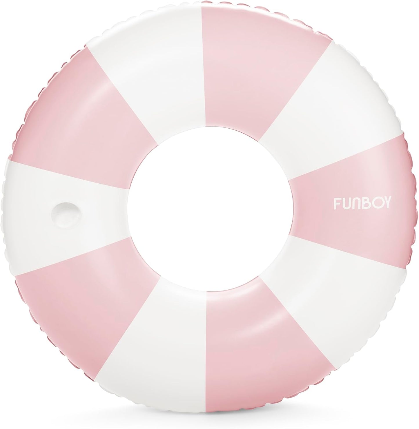 FUNBOY Giant Vintage Stripe Inflatable Tube Pool Float with Cup Holder 48" Large Pool Float for Adults Inner Tube Swimming Pool Toys Swim Rings Pool Lounger Float for Pool Party & Summer