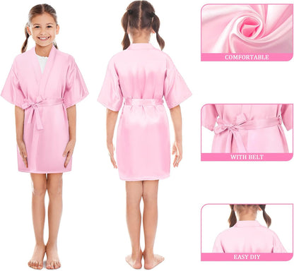 Zhanmai 36 Pcs Spa Party Supplies 6 Spa Robes 6 Headband 6 Blindfolds 6 Scrunchies 12 Wristbands for Birthday, Pink, Size 10